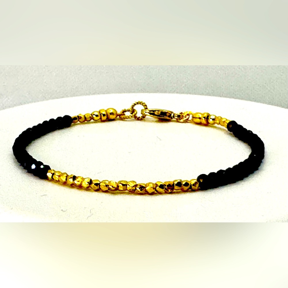 Deep Blue Sapphire 18kt Gold Vermeil Nuggets and Clasp